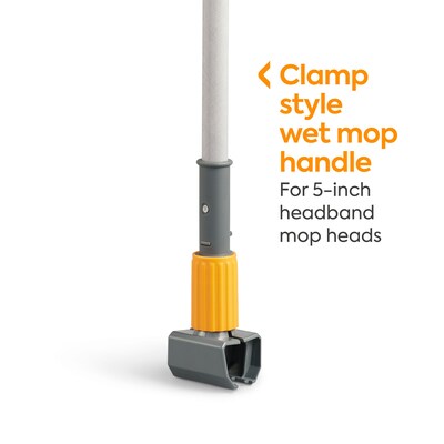 Coastwide Professional™ 60" Clamp Style Fiberglass Wet Mop Handle, Plastic Head (CW61062-CC)