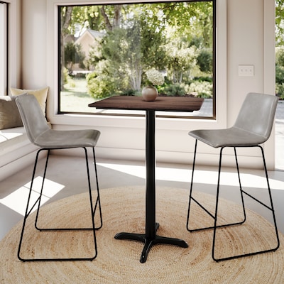 Flash Furniture Acadia Wooden Dining Table with X-Base, 23.75"D x 29.75"W, Dark Brown/Black Base (ST2430WBRT2222B)