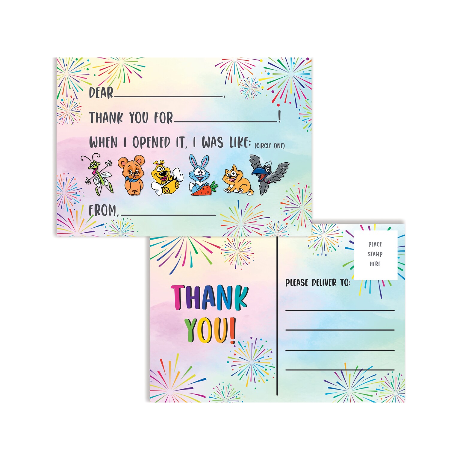Better Office Thank You Card, 4.25 x 6, Multicolor, 50/Pack (64633-50PK)