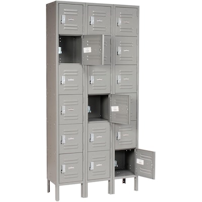 Global Industrial Capital 78"H 6-Tier 3-Column Box Locker, Gray (652155GY)
