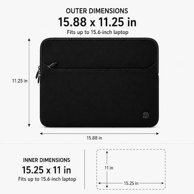 Vangoddy 15" Laptop Sleeve, Black (NBKLEA221)
