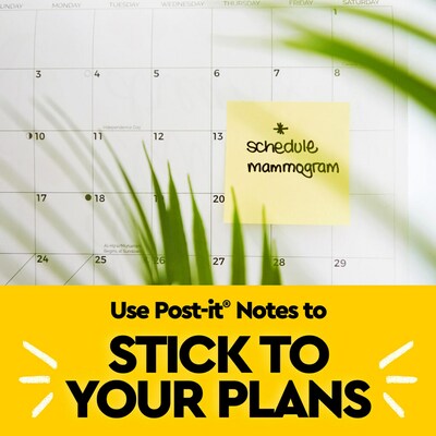 Post-it Notes, 3" x 5", Canary Collection, Lined, 100 Sheet/Pad, 12 Pads/Pack (635YW)