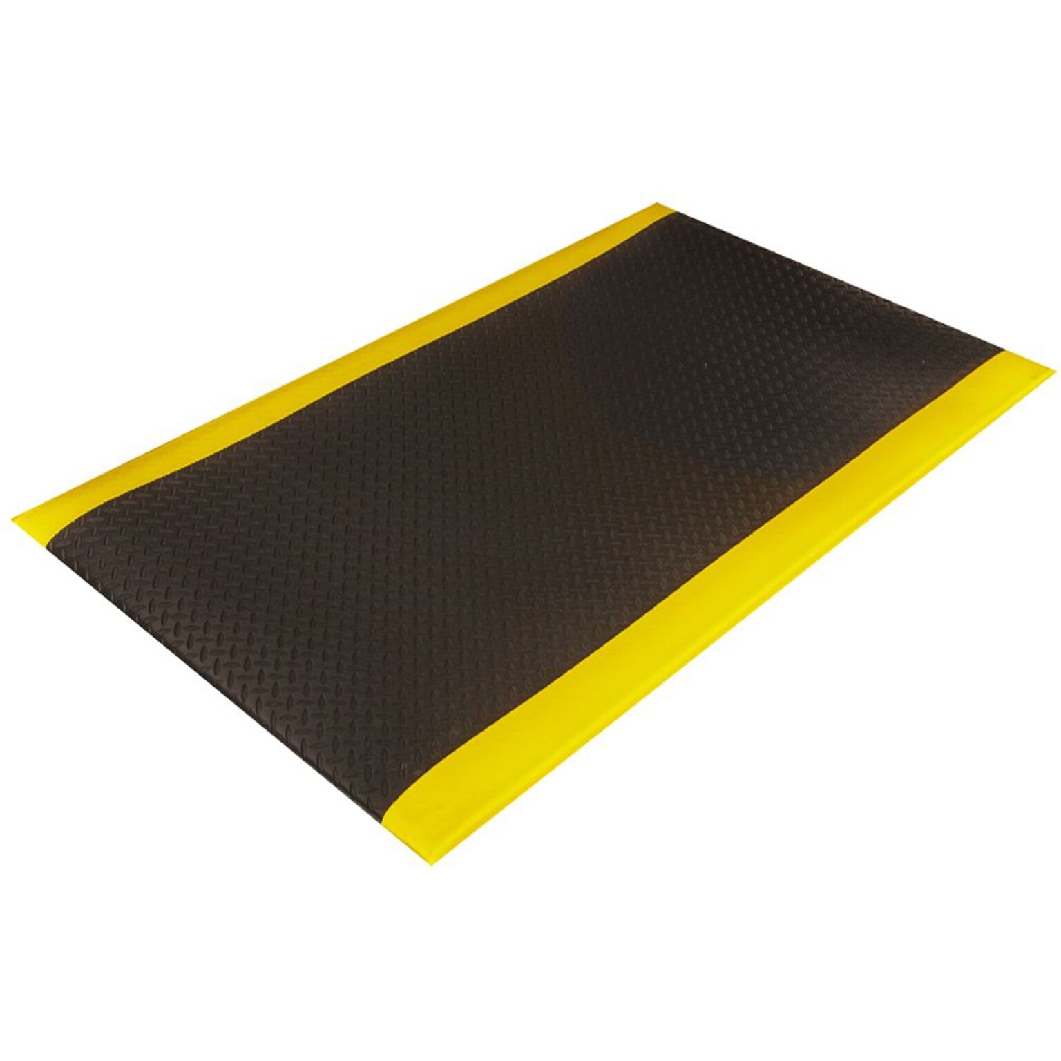 Crown Mats Wear-Bond Tuff-Spun Anti-Fatigue Mat, 36 x 60, Black/Yellow (WB 0035YD)