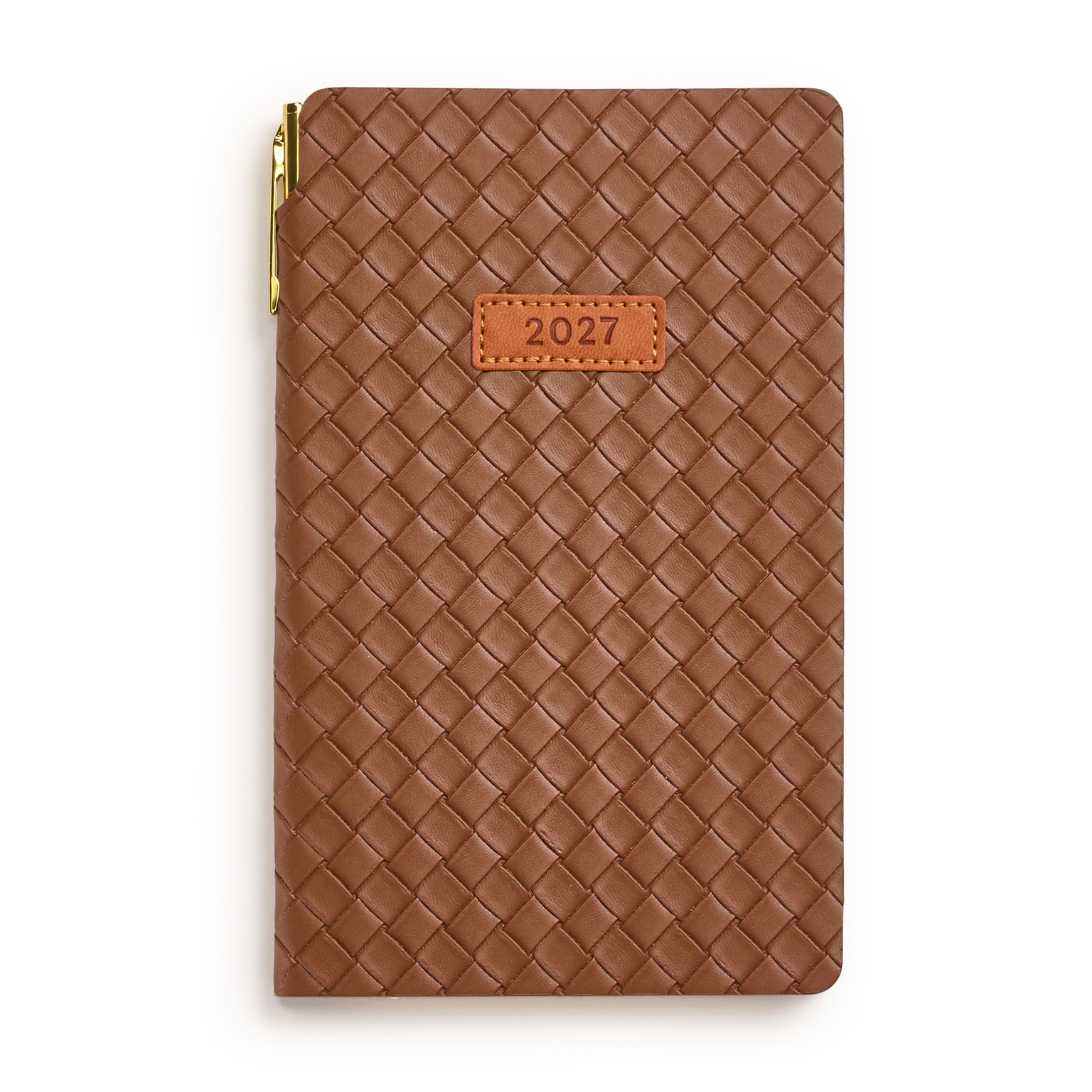 2027 Eccolo 4 x 7 Weekly & Monthly Planner, Faux Leather Cover, Brown (RY27-401B)