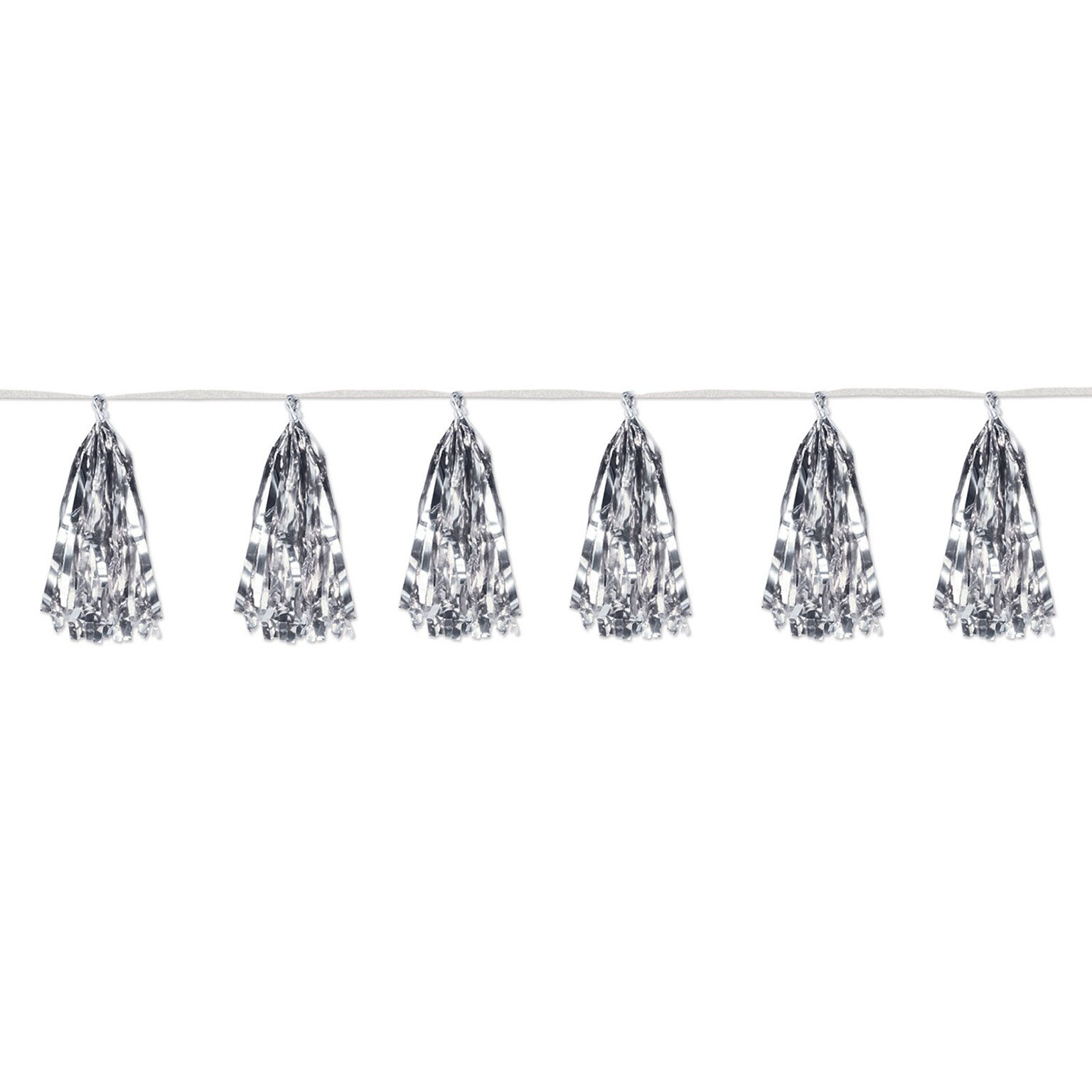 Beistle Metallic Tassel Garland Party, Black/Silver, 2/Pack (59927-BKS)