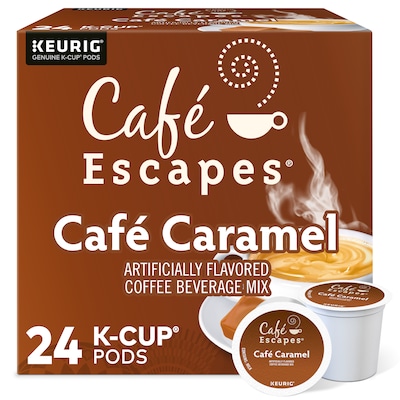 Cafe Escapes Caramel Coffee Keurig® K-Cup® Pods, Light Roast, 24/Box (GMT6813)