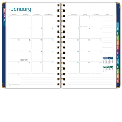 2027 Excello Brands 6" x 8" Weekly & Monthly Standard Planner, Paperboard Cover, Dragonflies (FSHN-CY27-58-59)