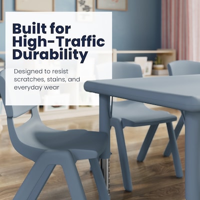 Flash Furniture Wren Rectangular Activity Table, 24" x 48", Height Adjustable, Dusty Blue (YUYCX012RECTDTB)