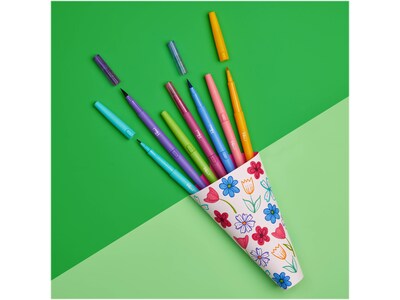 Paper Mate Flair DUAL Felt Pen, Twin Tip Point, Assorted Inks, 8/Pack (2181604)