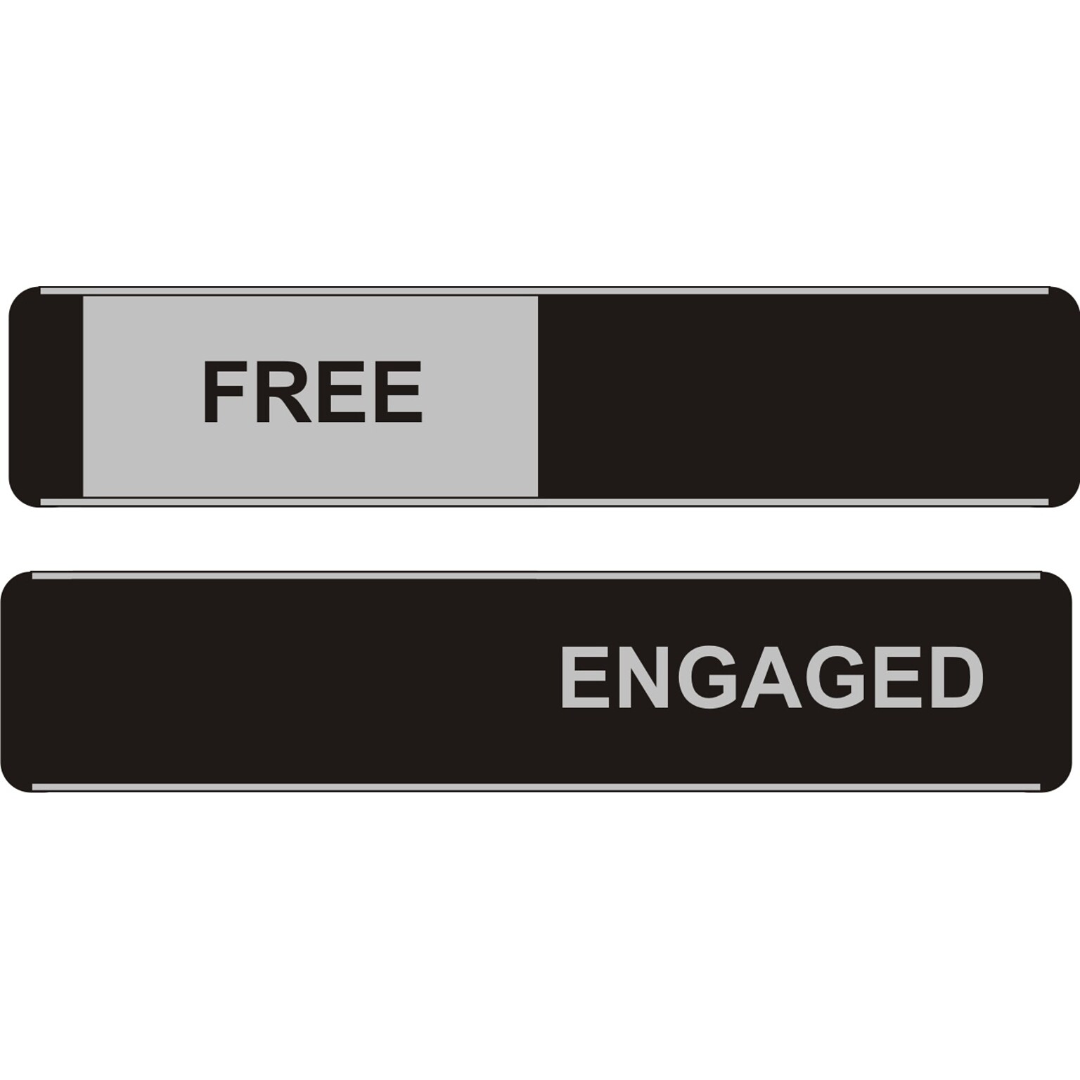 Seco Adhesive Free/Engaged Sliding Sign, 10 x 2, Black/Gray (OF135)