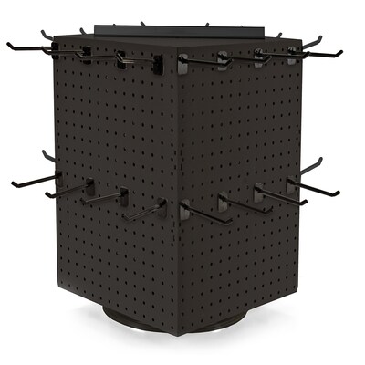 Azar 21" x 14" Pegboard 4-Sided Revolving Counter Display, Black, Each (701414-BLK-4B32)