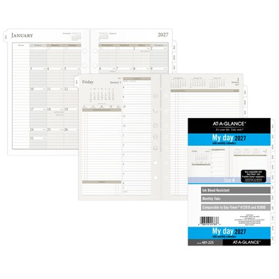 2027 AT-A-GLANCE 5.5 x 8.5 Daily & Monthly Planner Refill Pages, White/Brown (481-225-27)