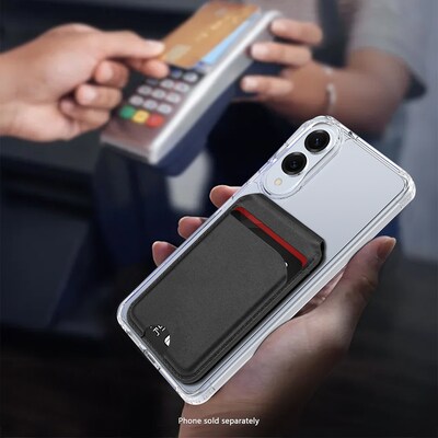 SaharaCase Venture Series MagSafe Wallet Case for Samsung Galaxy S25 Edge, Shock Absorbing, Clear/Scorpion Black (CP00840)