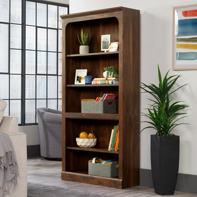 Sauder Select 73H 5-Shelf Bookcase, Grand Walnut (444766)