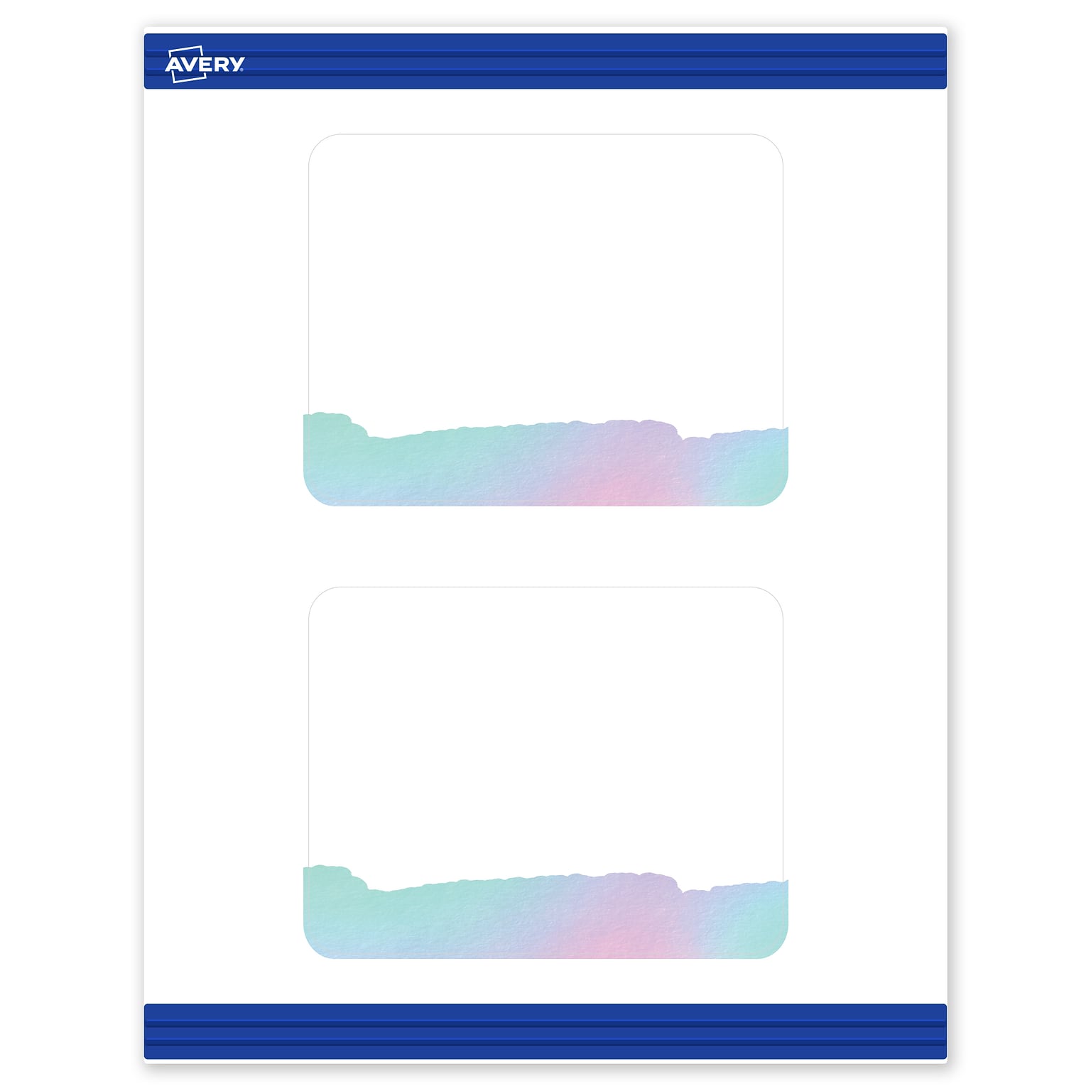 Avery Watercolors Design Matte Blank Card, White, 20/Pack (S00-F3Z)