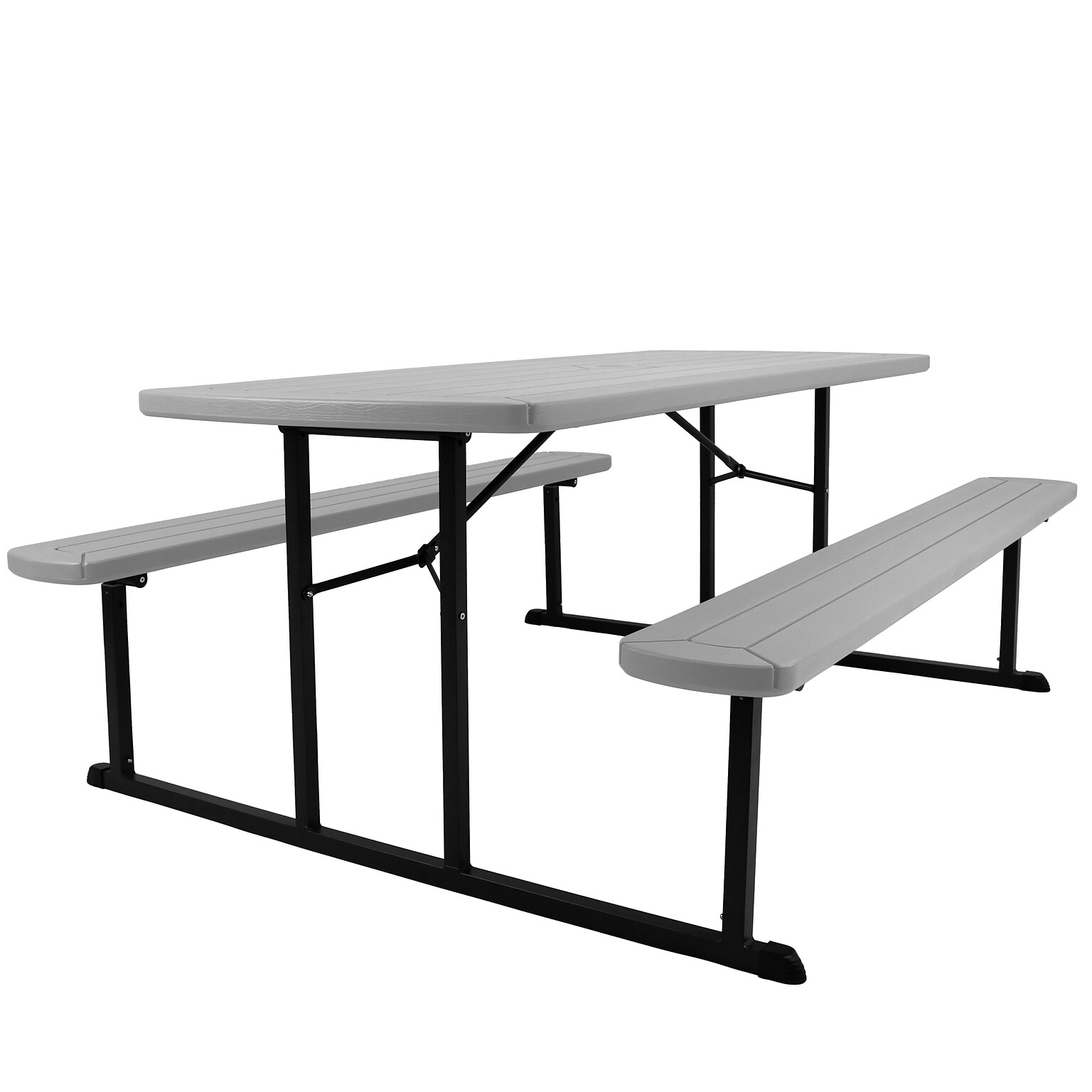 National Public Seating BMPT Series 30 x 72 Heavy Duty Picnic Folding Table, Grey (BMPT3072-BK02)