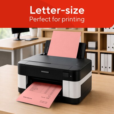 Staples Pastel 30% Recycled Color Copy Paper, 20 lbs., 8.5" x 11", Salmon, 500/Ream (14783)