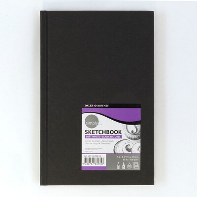 Daler-Rowney Simply 5.5 x 8.5 Hard Bound Sketch Book, 80 Sheets/Book, 3/Bundle (DRWD481500508-3)