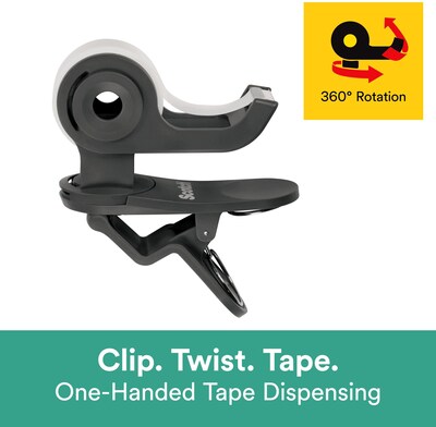 Scotch Clip & Twist Desktop Tape Dispenser, Gray (C19CLIP)