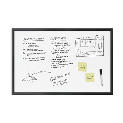 U Brands Steel Dry-Erase Whiteboard, Wood Frame, 2' x 3' (311U00-01)