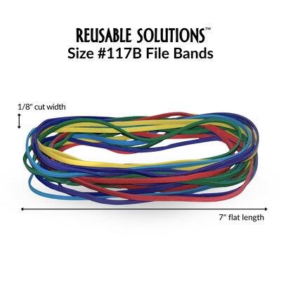 Alliance Reusable Solutions #117B File Bands, 7" x 1/8", Assorted Colors, 50/Pack (07807)