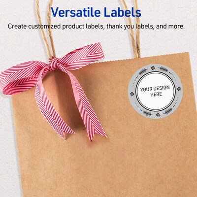 Avery Circle Multipurpose Labels, 2" Dia., White, 120/Pack (19479370603)