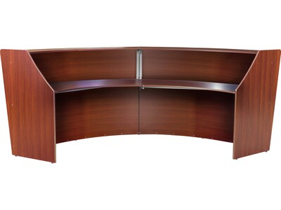 Regency Marque 124.5"W Curved Reception Desk Workstation, Cherry (77292CH)