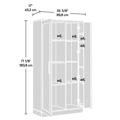 Sauder HomePlus 71"H Storage Cabinet with 12 Shelves, Salt Oak (422428)
