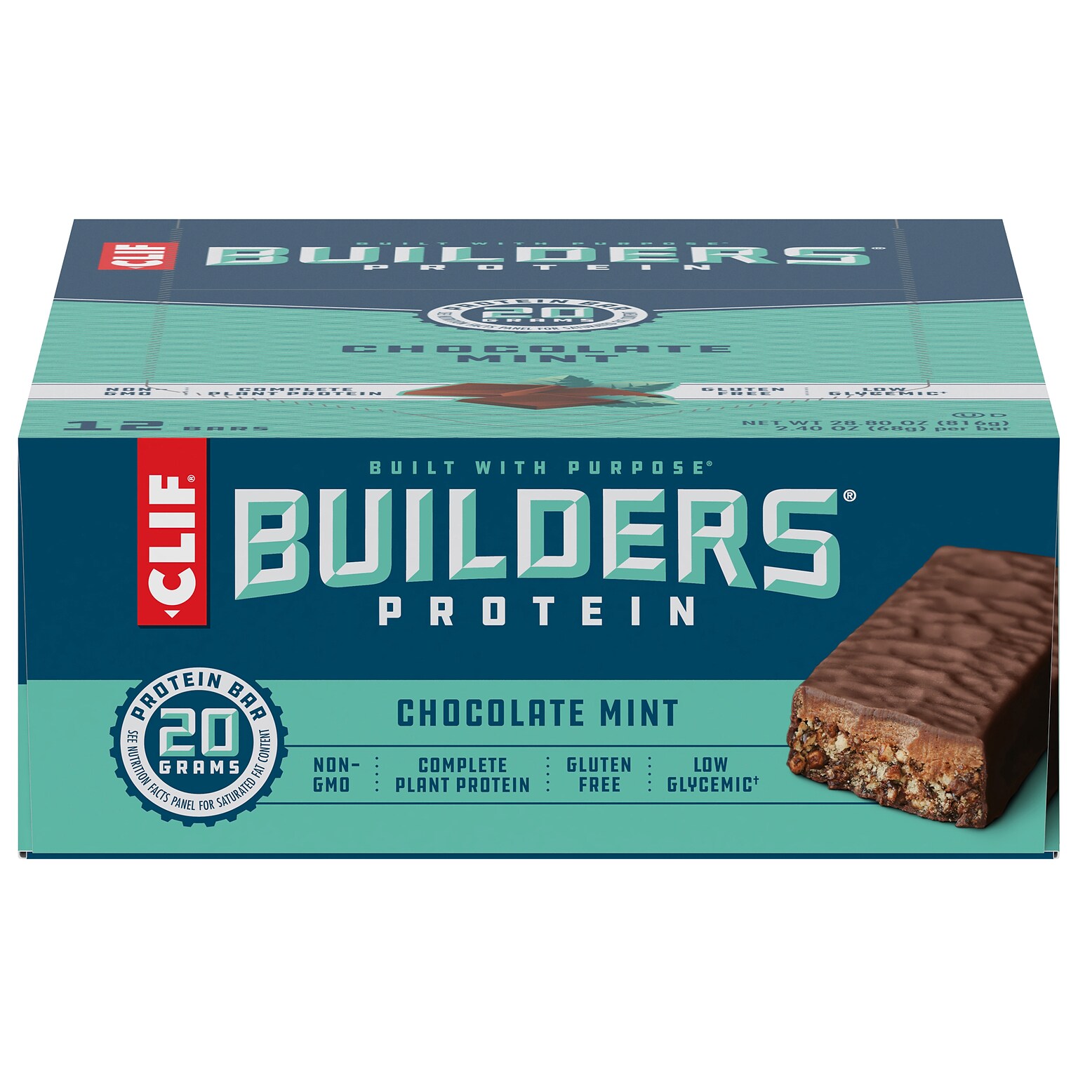 Clif Bar Builders Chocolate Mint Protein Bar, 2.4 oz., 12 Bars/Box (CCC160044)