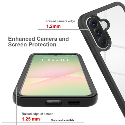 SaharaCase Raider Series Phone Case for Samsung Galaxy A57, Shock Absorbing, Clear/Black (CP01110)