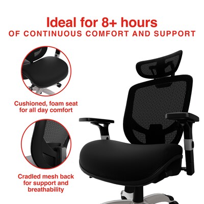 Staples Hyken XL Ergonomic Fabric Swivel Big & Tall Chair, Black (ST63145)