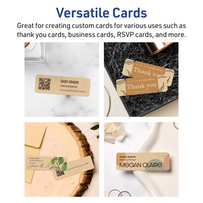 Avery Business Cards, 1" x 3", Matte Kraft Brown, 800/Box (95284)