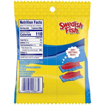 Swedish Fish Original Soft & Chewy Candy, 5 oz, 12/Carton (JAR1506208)