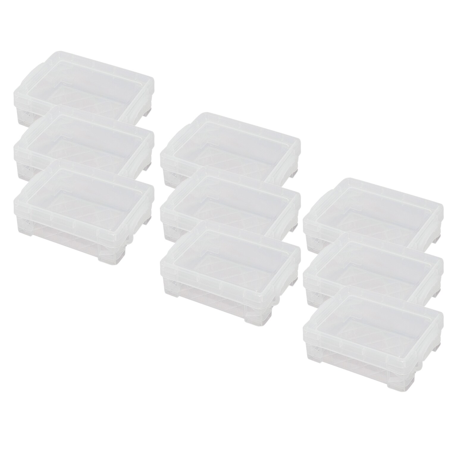 Super Stacker Polystyrene Crayon Box, 3.38 x 4.75 x 1.63, Clear, 9/Pack (AVT40311-9)