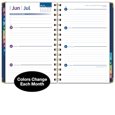 2027 Excello Brands 6" x 8" Weekly & Monthly Standard Planner, Paperboard Cover, Navy (FSHN-CY27-58-85)