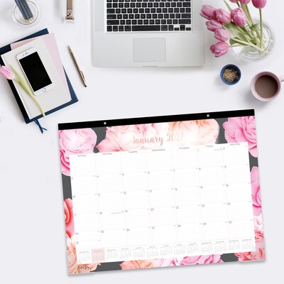 2027 Blue Sky Joselyn 22" x 17" Monthly Desk Pad Calendar, Pink/Gray (102714-27)
