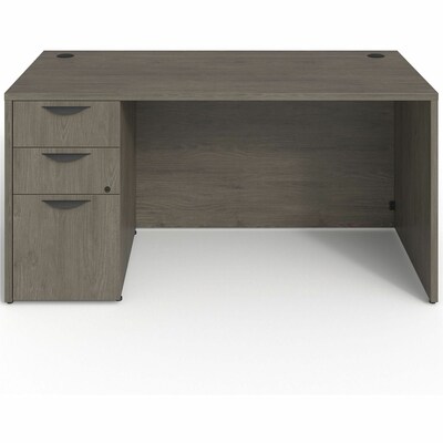 Lorell Prominence 2.0 60 W Left-Pedestal Desk, Gray Elm Surface (LLRPD3060LSPGE)