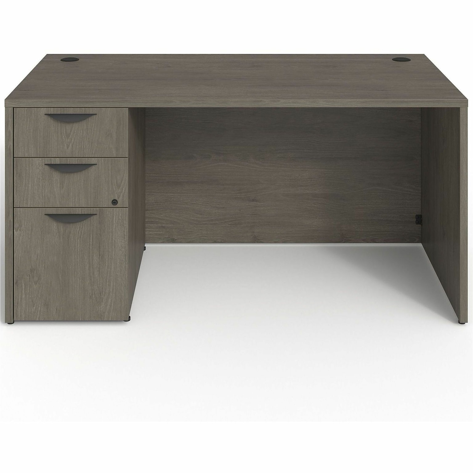 Lorell Prominence 2.0 60 W Left-Pedestal Desk, Gray Elm Surface (LLRPD3060LSPGE)