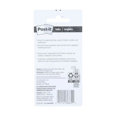 Post-it Tabs, 1" Wide, Assorted Colors, 36 Tabs/Pack (686-ALOPRYT)