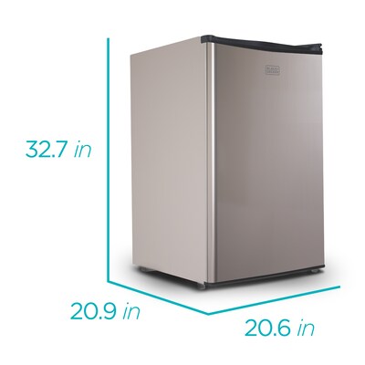 Black & Decker Adjustable Temperature Control Refrigerator with Freezer Compartment, 4.3 Cu. Ft., Gray/Silver (BCRK43V)