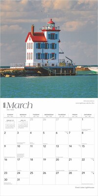 2025 BrownTrout Great Lakes Lighthouses 12" x 12" Monthly Square Wall Calendar (9781975475086)