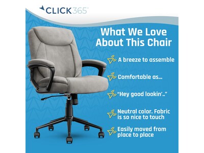 Click365 Transform 1.0 Ergonomic Fabric Swivel Desk Chair, Gray (CCHR10001C)