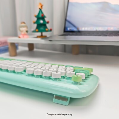 SaharaCase Wireless Ergonomic Keyboard and Laser Mouse Combo, Green (KB9)