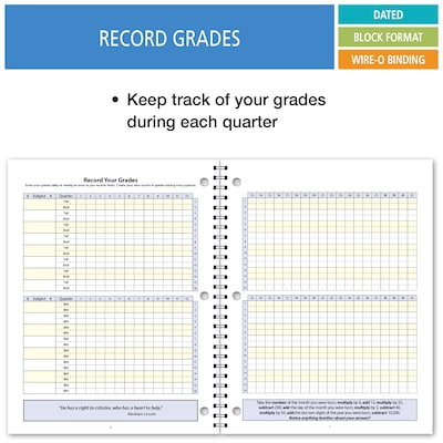 2026-2027 ELAN 8.5" x 11" Academic Weekly & Monthly Student Planner, Paperboard Cover, Blue (DA40-AY26)