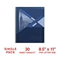 Staples 2 Pocket Plastic Presentation Folder, Letter Size, Navy (ST26384-CC)
