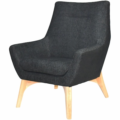 Lorell Quintessence Collection Upholstered Guest Chair with Lumbar Support, Black (LLR68958)
