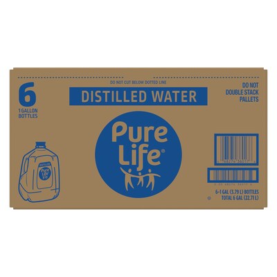 Pure Life Distilled Water, 1 Gallon. Bottle, 6/Pack (NLE12532472)