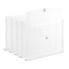 Staples Plastic Filing Envelope with Button & String Closure, Letter Size, Clear, 5/Pack (TR34530)