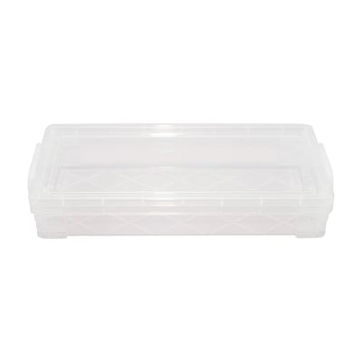Super Stacker Polystyrene Pencil Box, 3.75" x 8.375" x 1.625", Clear, 8/Pack (AVT40309-8)