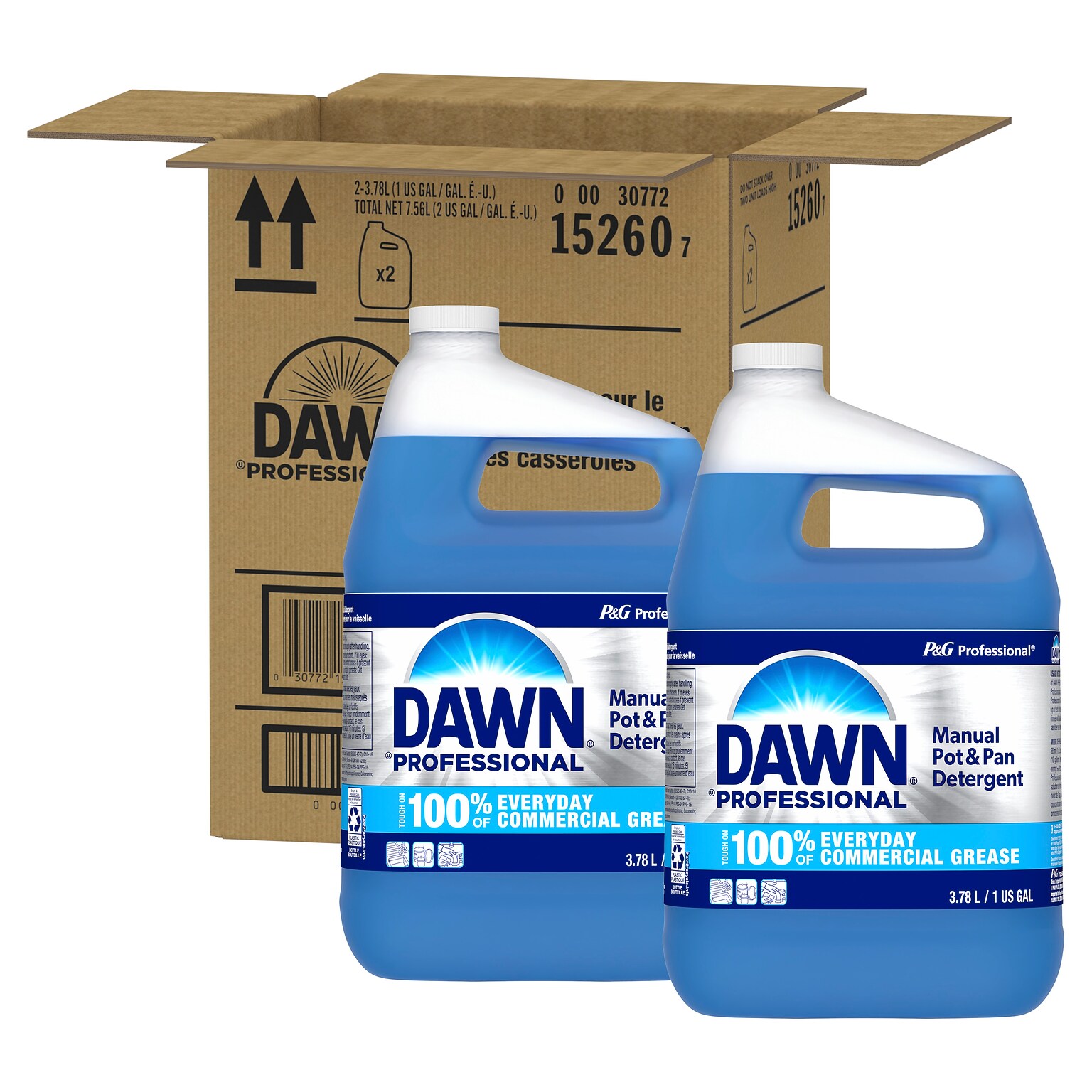 Dawn Professional Manual Pot & Pan Dish Soap, Original Scent, 1 Gal., 2/Carton (12163)